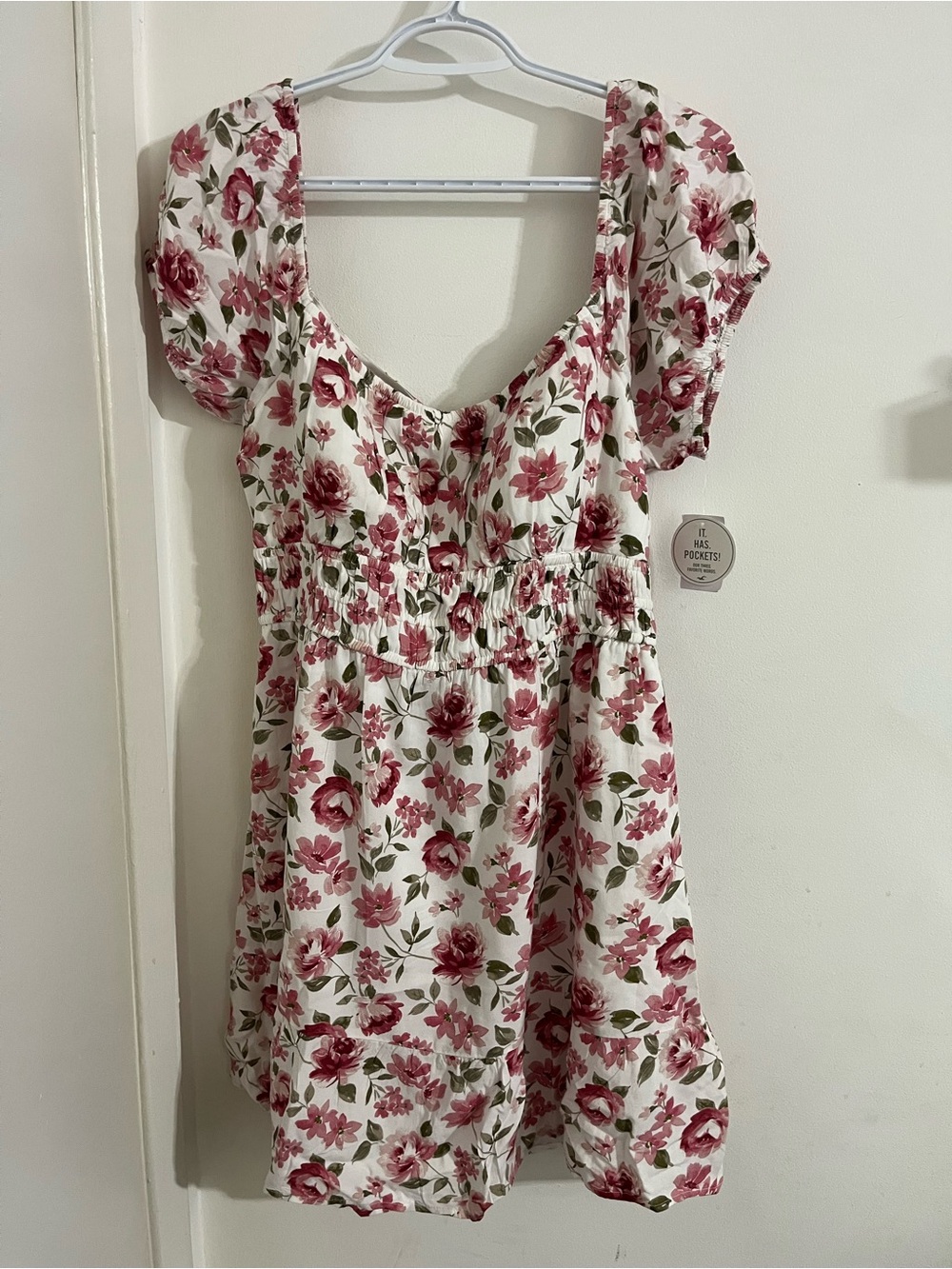 Floral Hollister Mini Dress with Pockets L/XL
